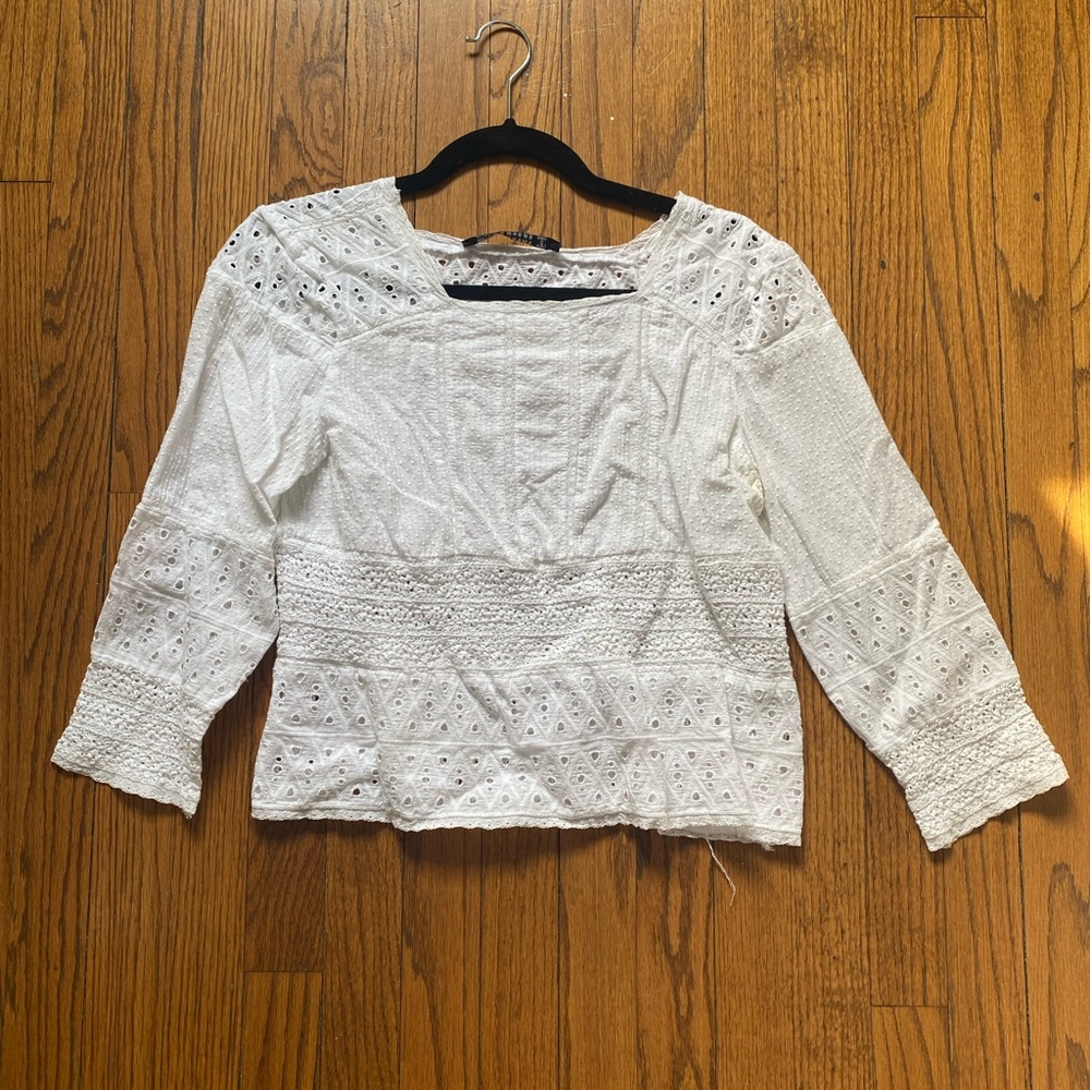Zara eyelet crop top